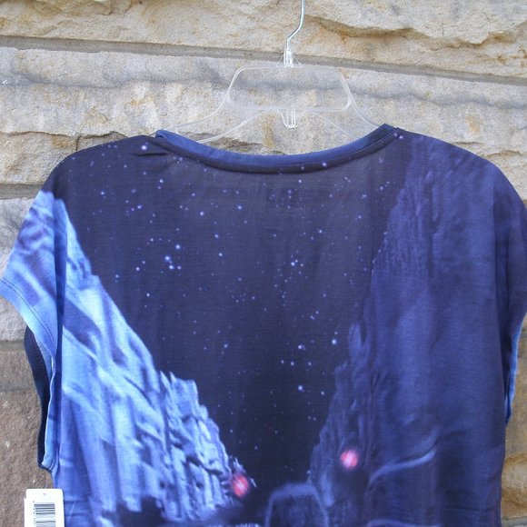 Star Wars Death Star & Fighters Scene Shirt Womens - Picture 7 of 8